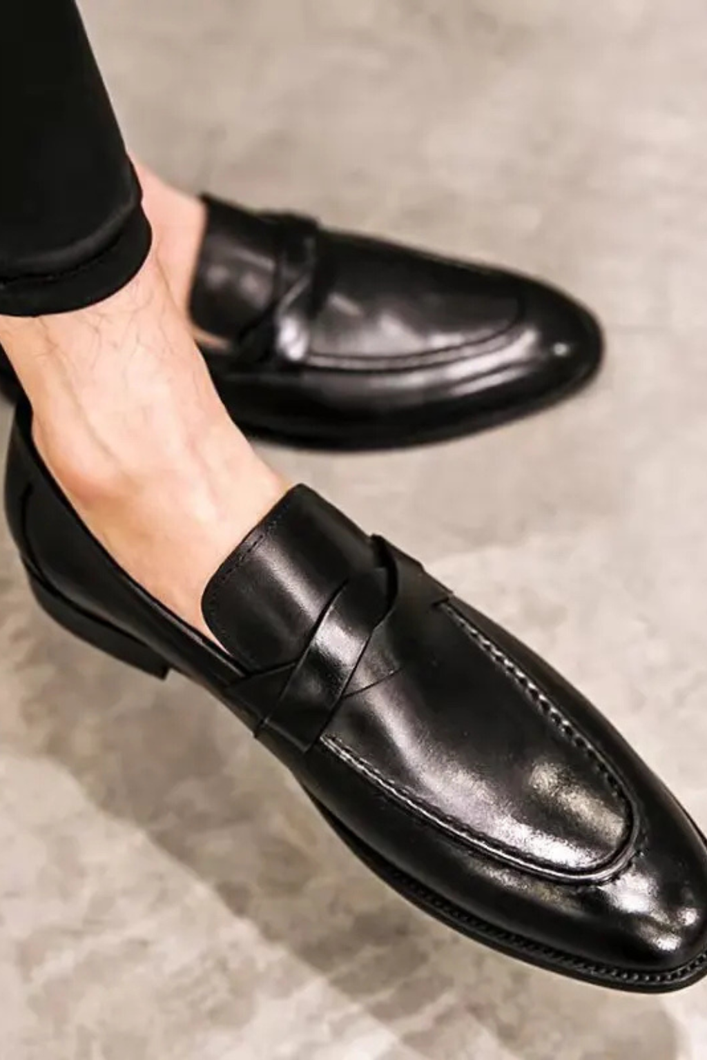 Casual Leren Loafers Heren Zwart/Bruin – Stijlvolle Instappers
