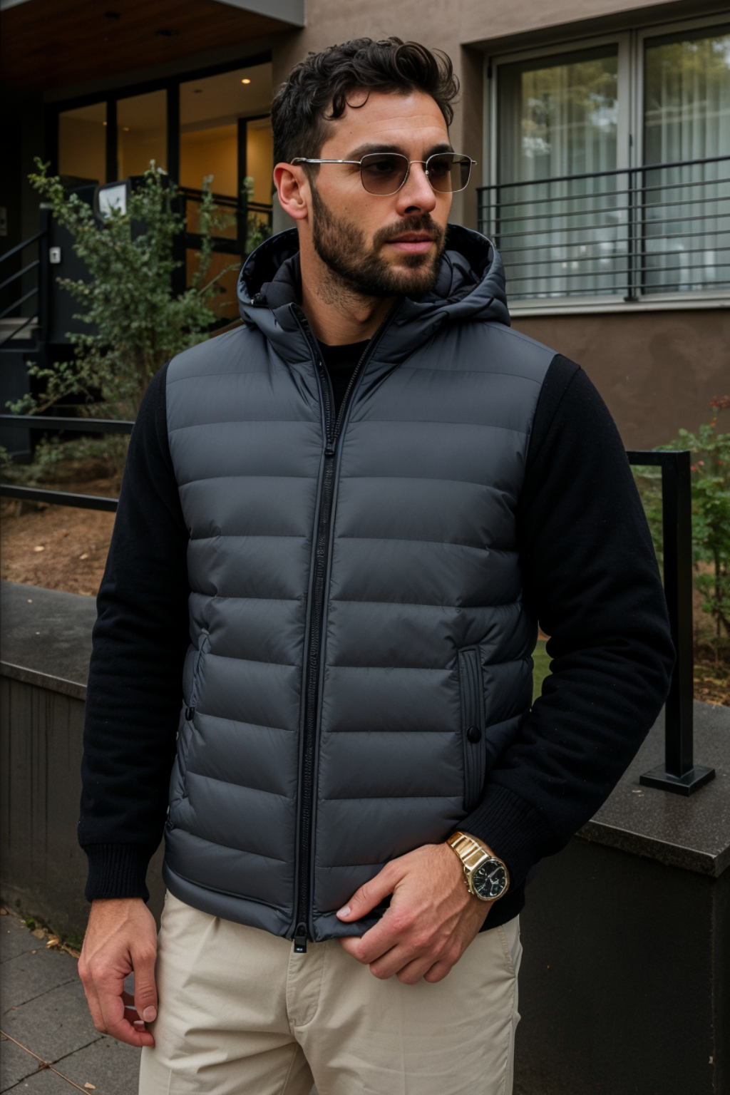 Florencio - Heren Casual Winterjas Old Money Grijs/Zwart