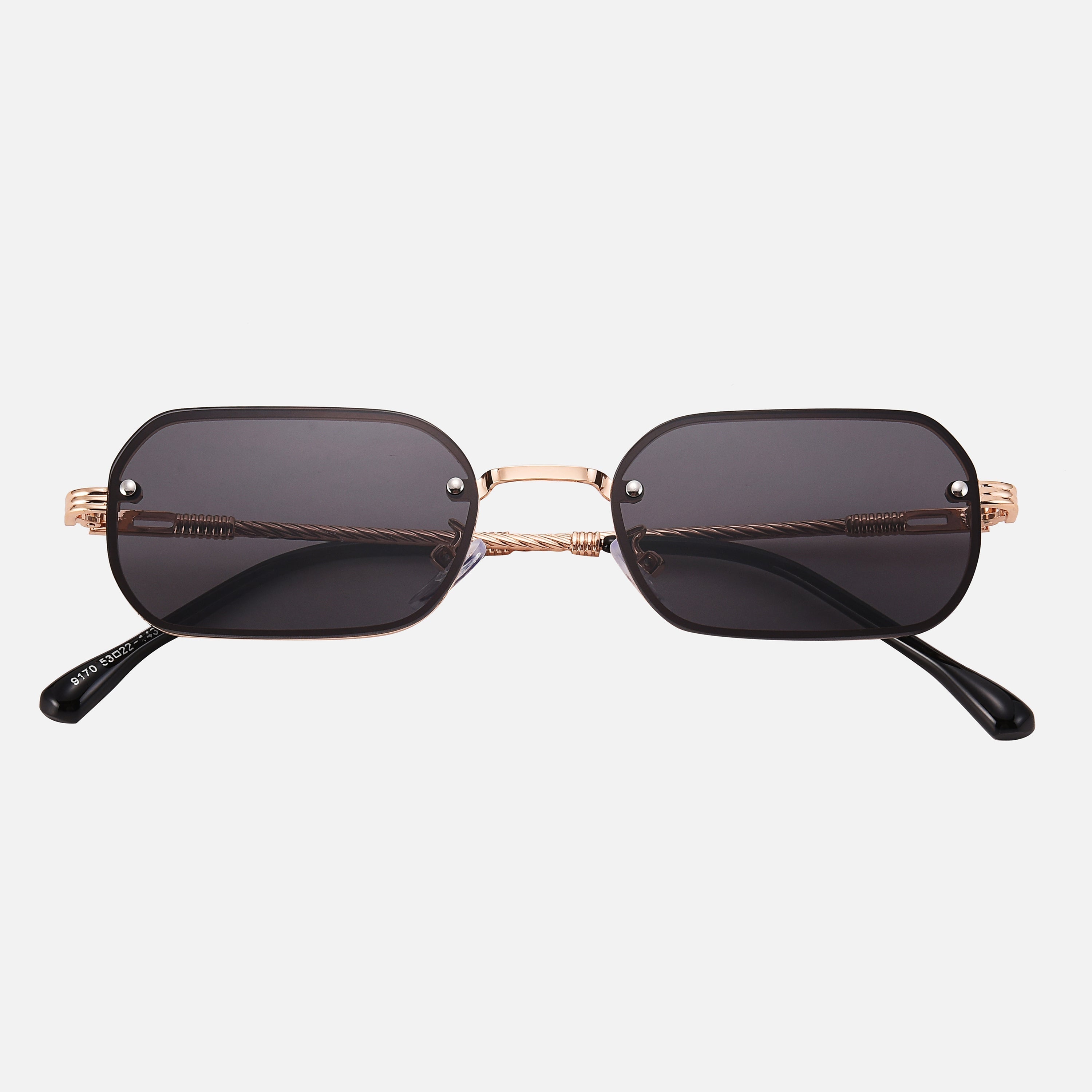 Zonnebril UV-400 Bescherming met Antikras Coating – Unisex Metaal/Goud Frame voor Optimale Oogveiligheid 1