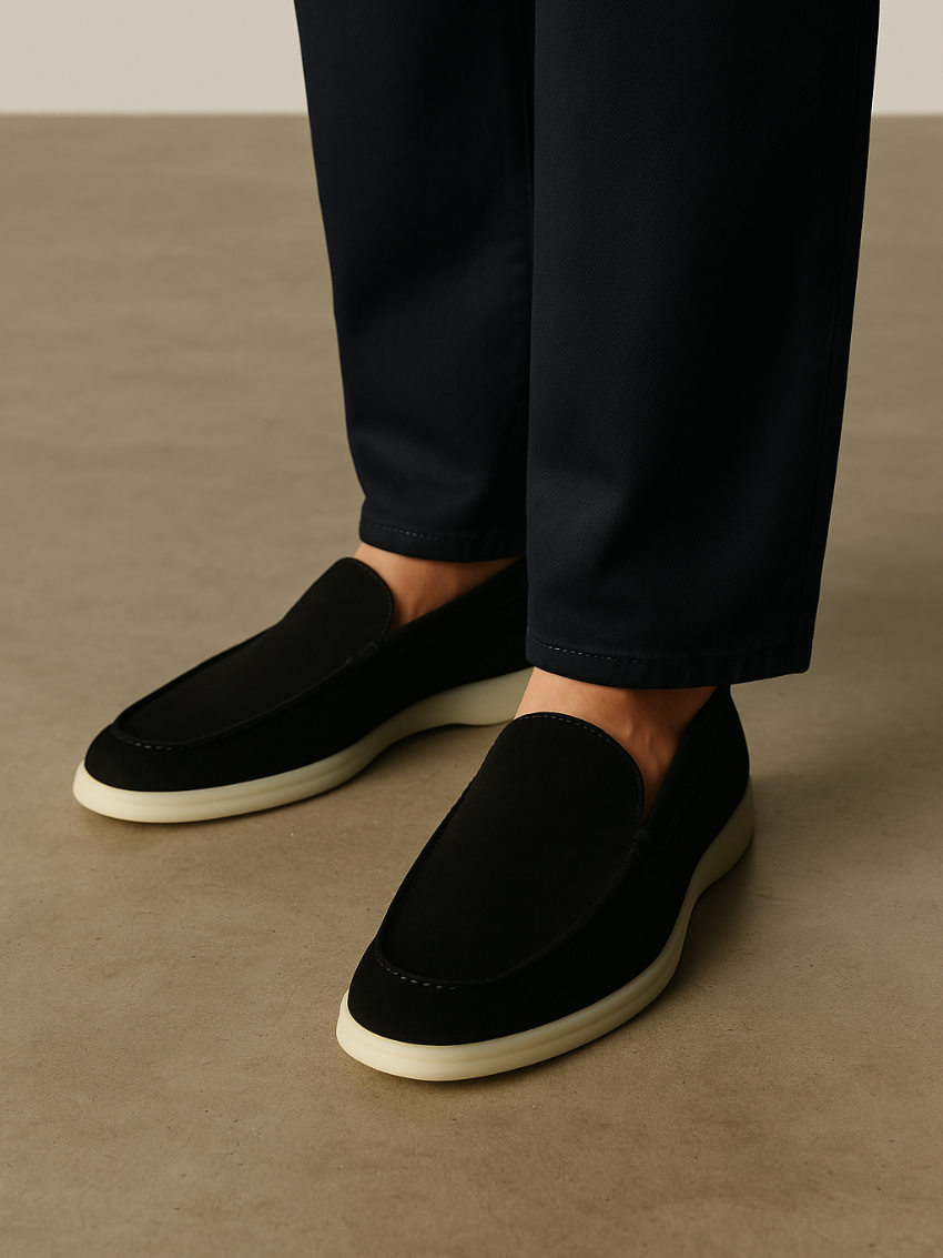 Alessandro - Zwarte Suède Loafers voor Mannen