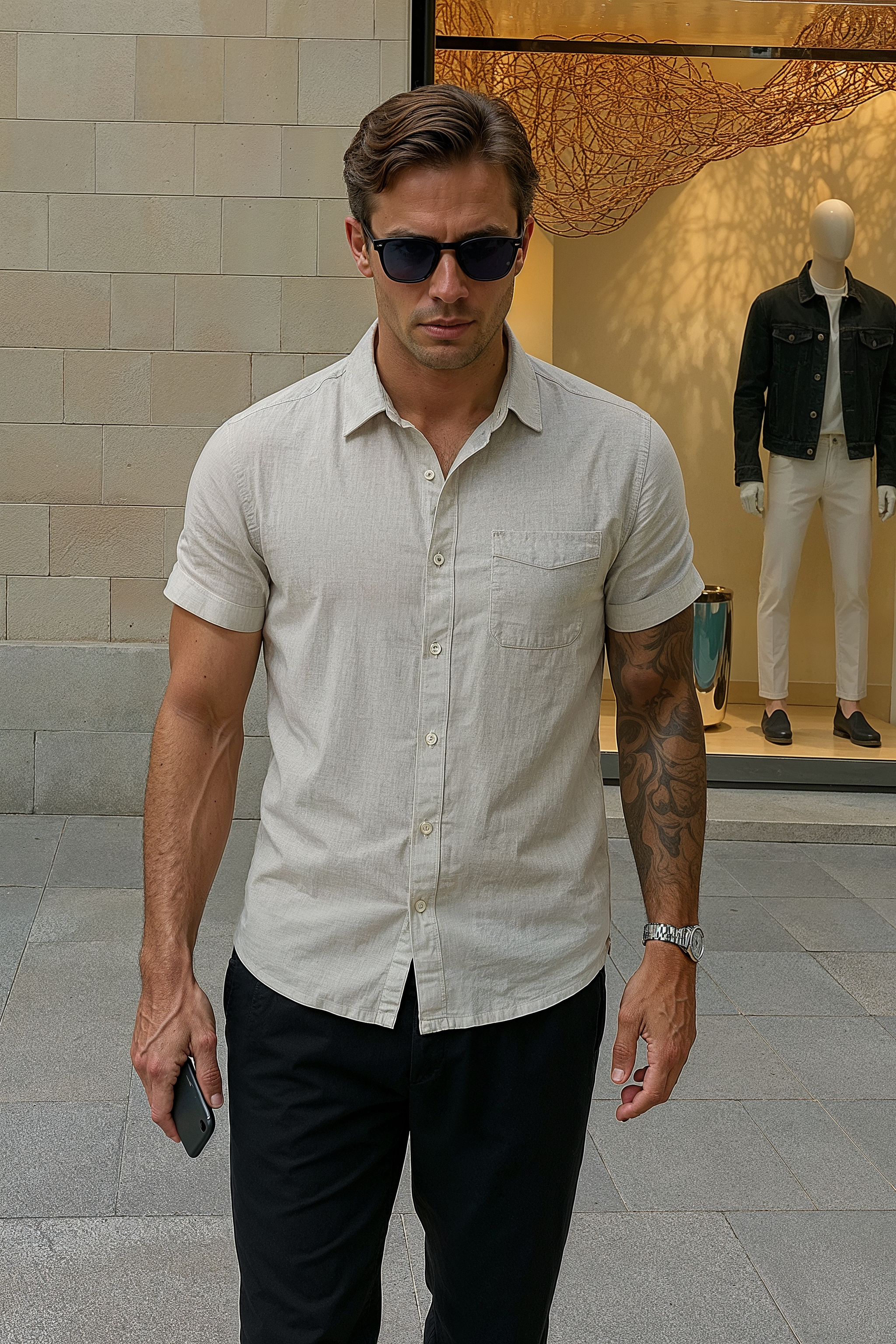 Cannes - linnen shirt (shortsleeve)